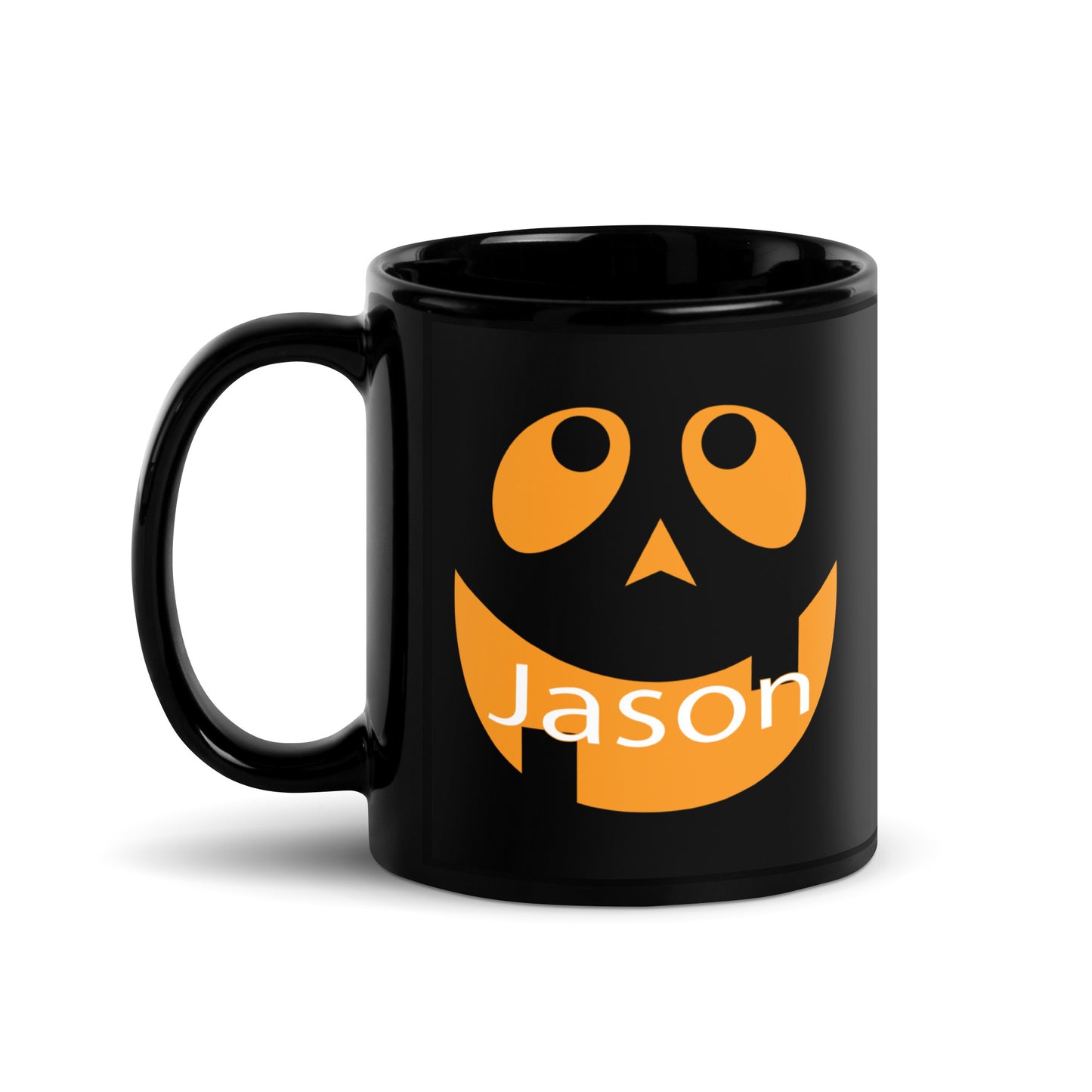 Jack-o'-Lantern Personalized Black Glossy Mug