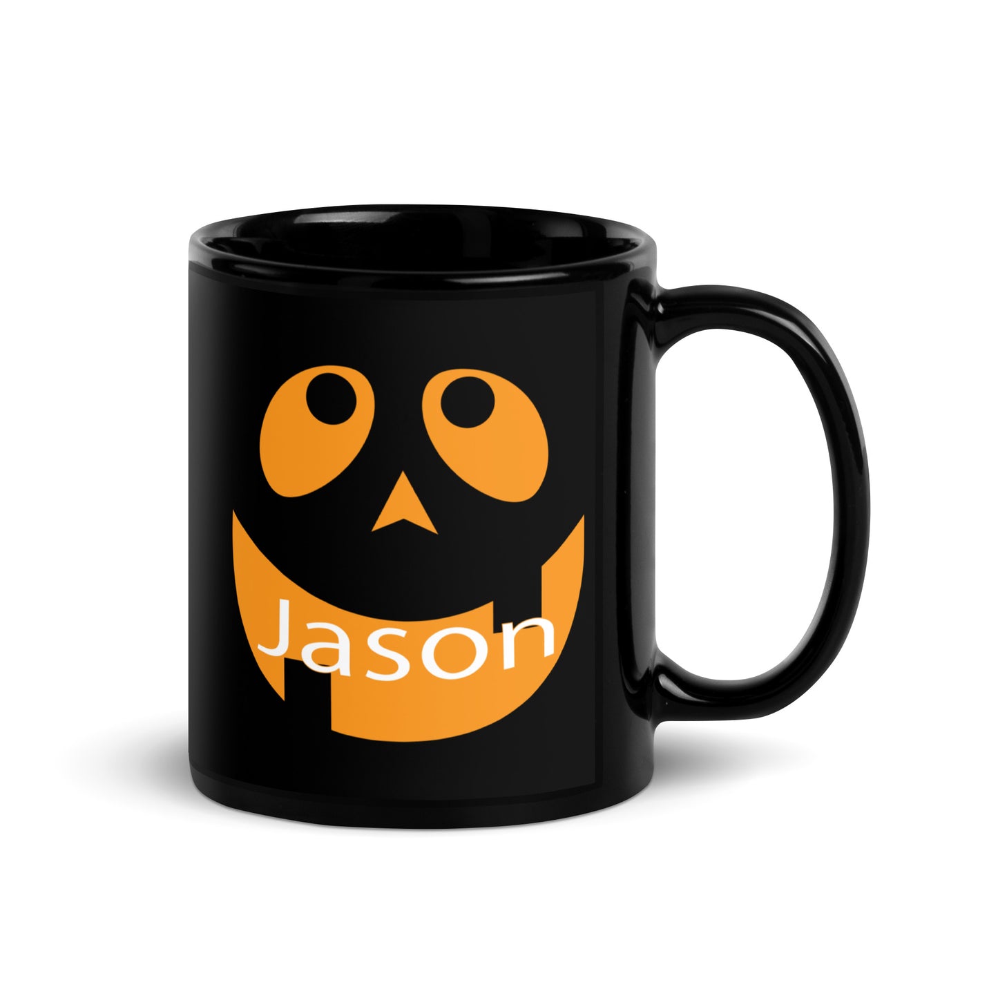 Jack-o'-Lantern Personalized Black Glossy Mug