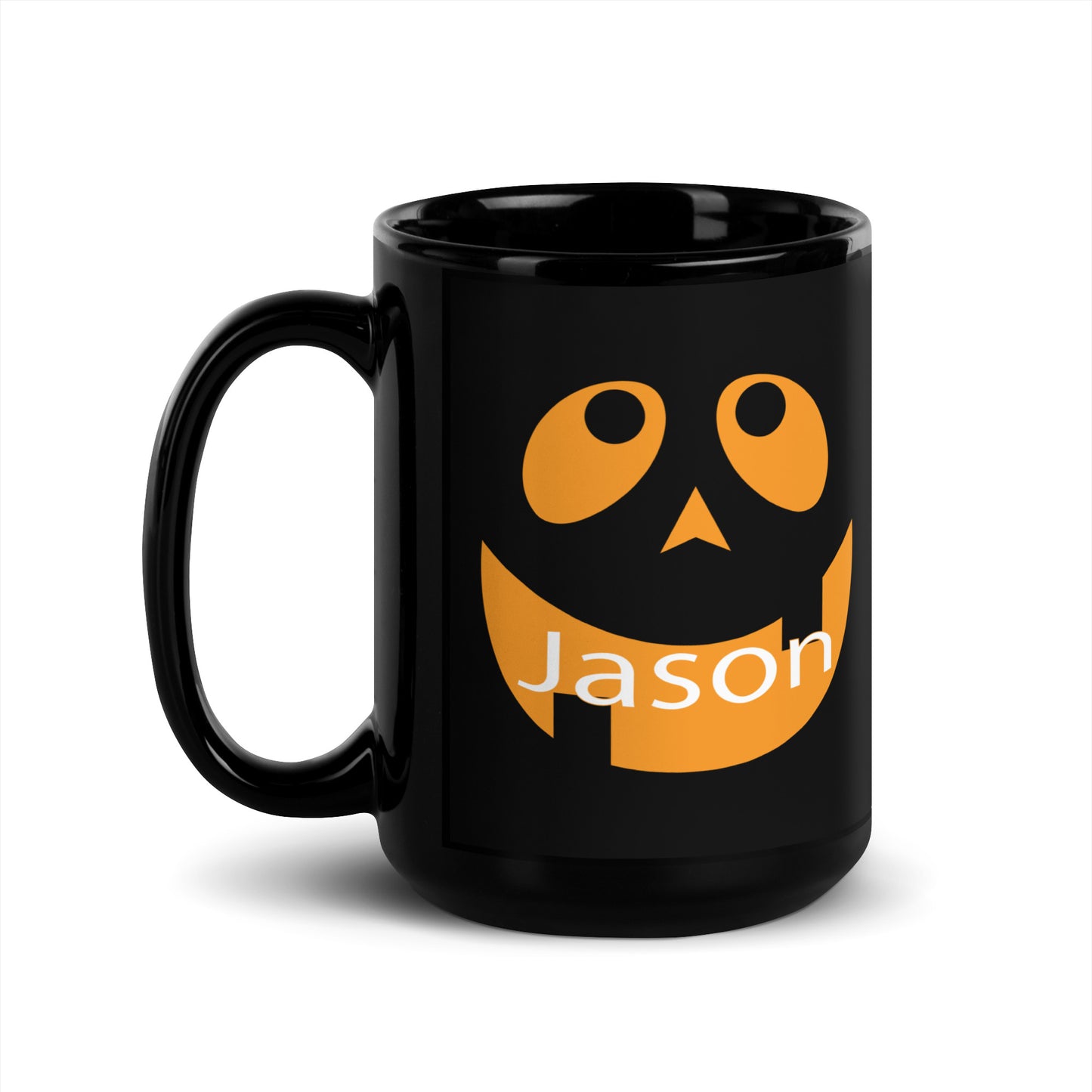 Jack-o'-Lantern Personalized Black Glossy Mug