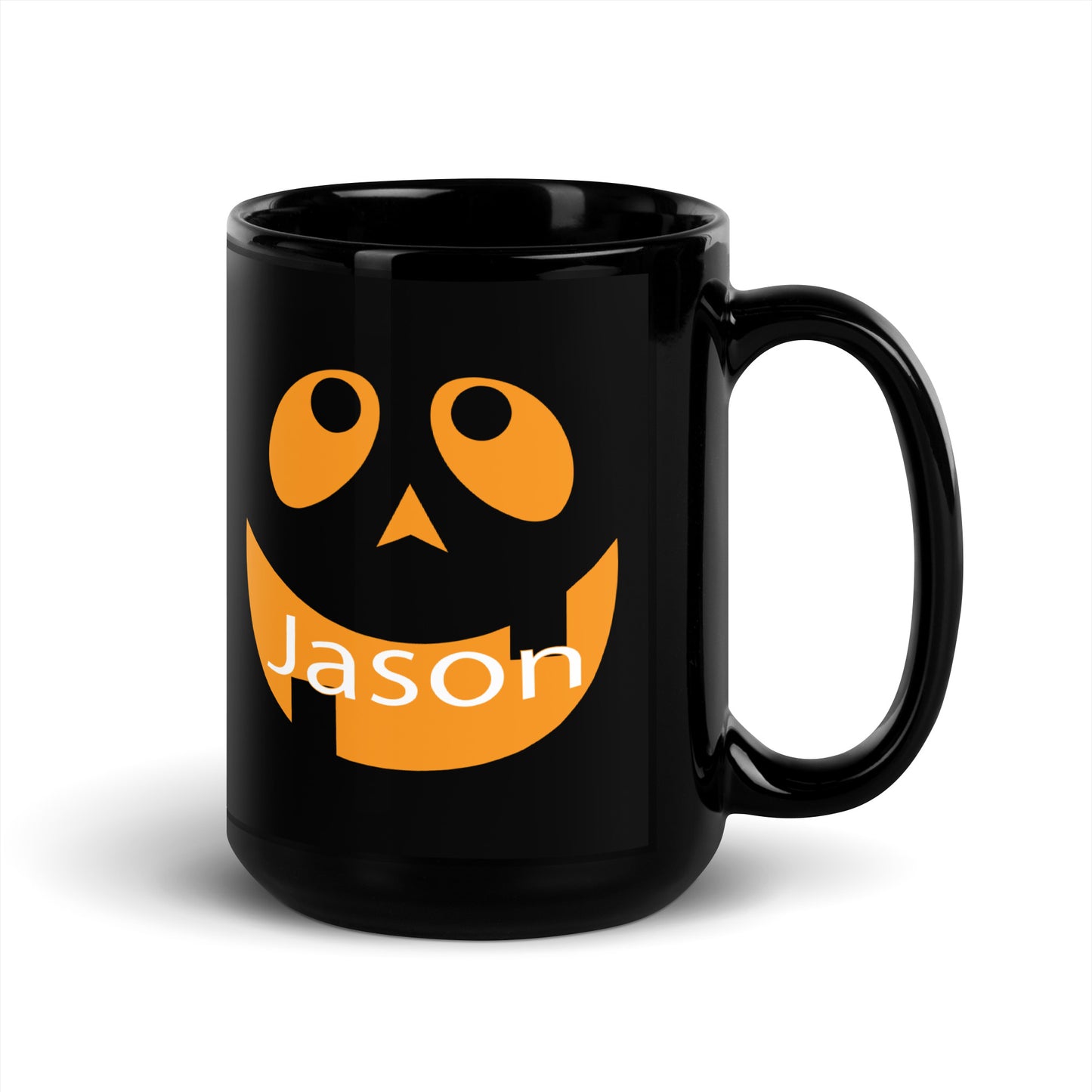 Jack-o'-Lantern Personalized Black Glossy Mug