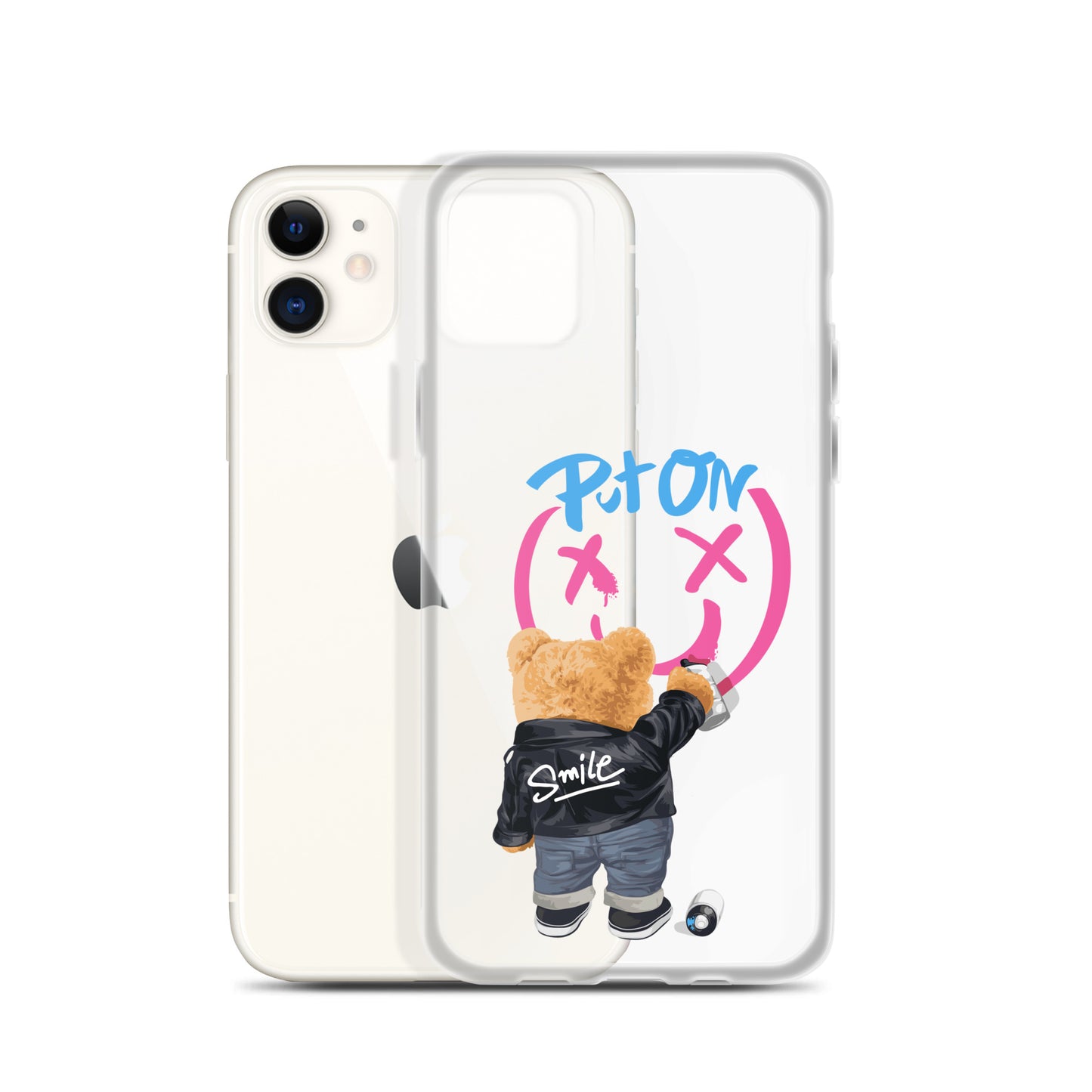 Put on Smile Bear Street Clear Case for iPhone®