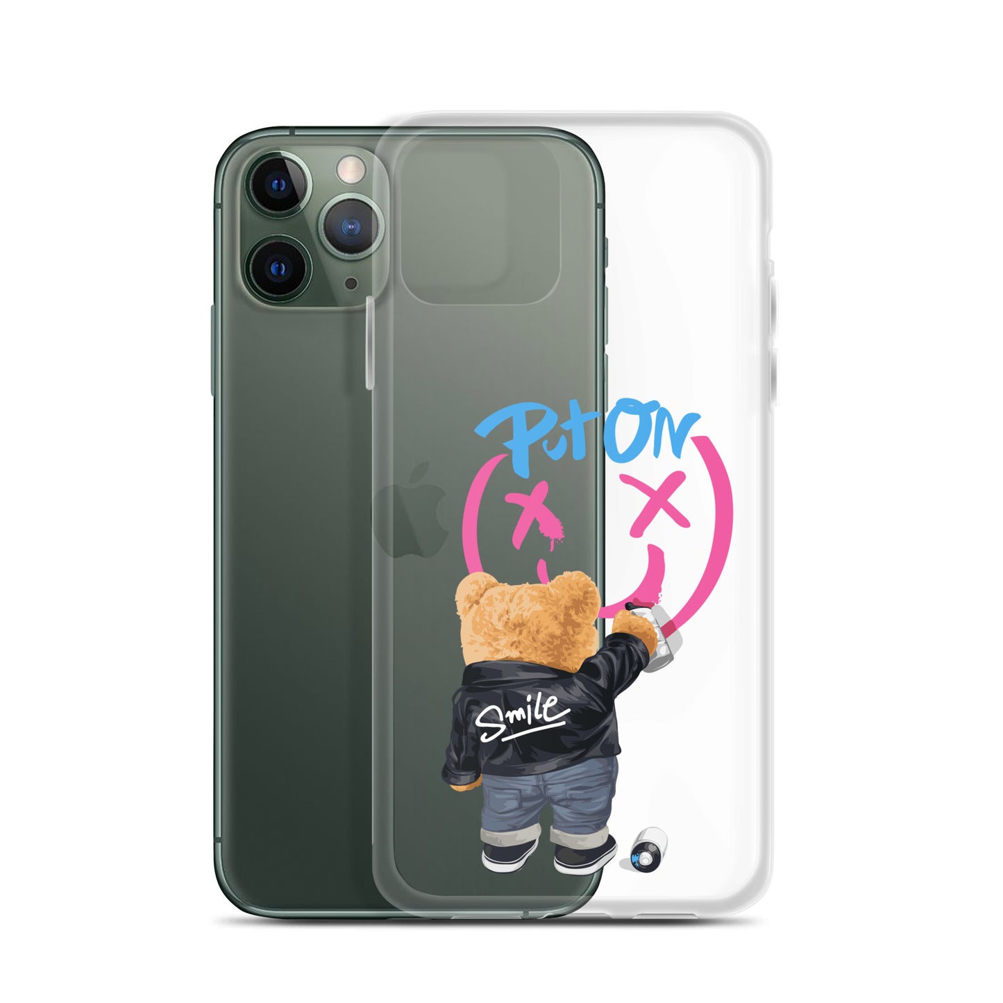 Put on Smile Bear Street Clear Case for iPhone®