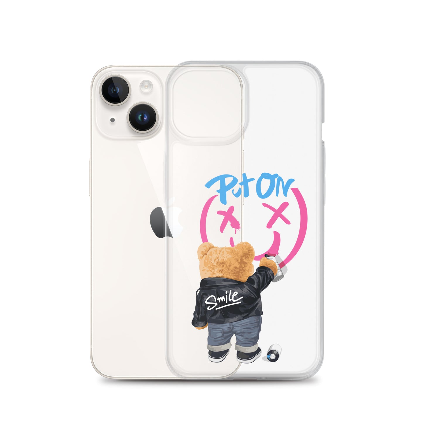 Put on Smile Bear Street Clear Case for iPhone®