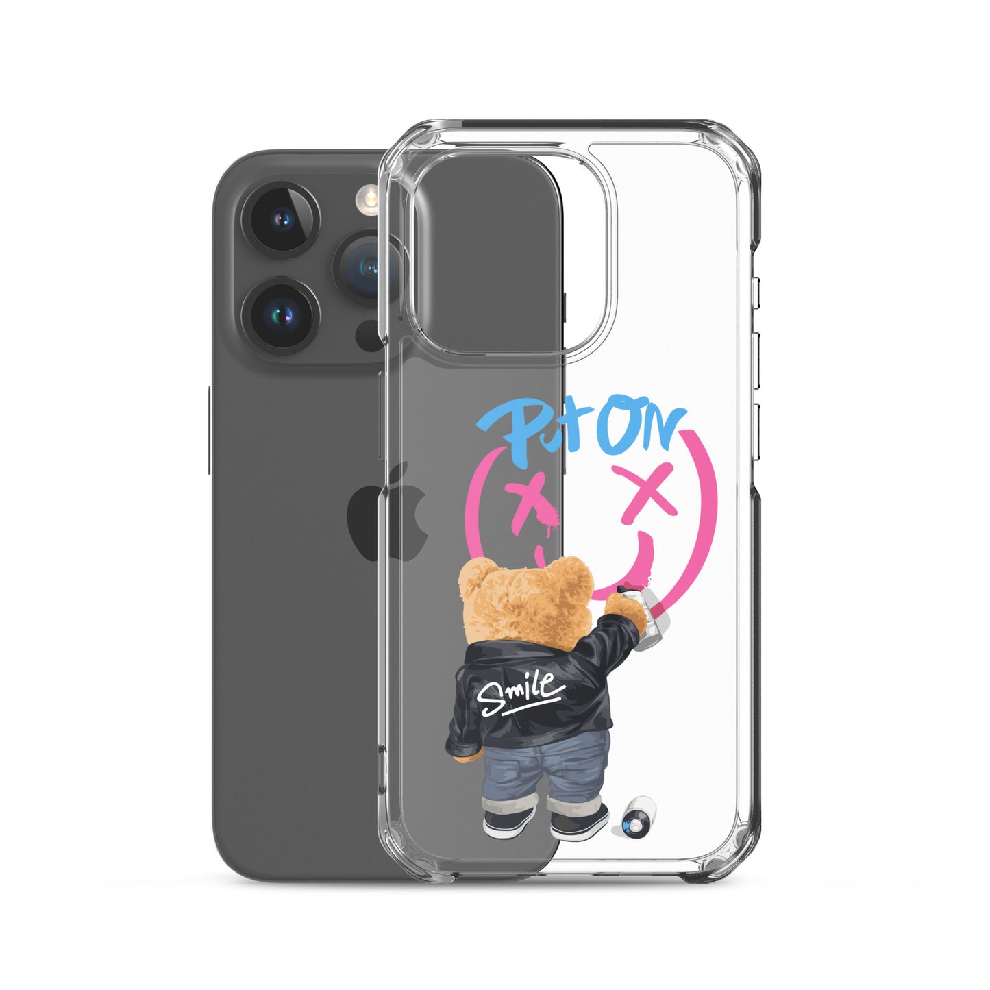 Put on Smile Bear Street Clear Case for iPhone®