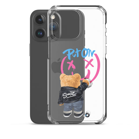 Put on Smile Bear Street Clear Case for iPhone®