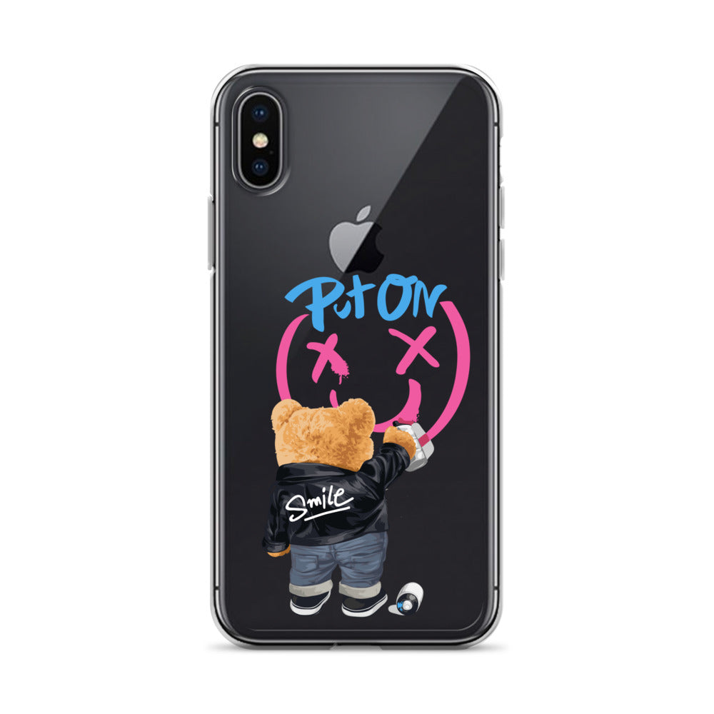 Put on Smile Bear Street Clear Case for iPhone®