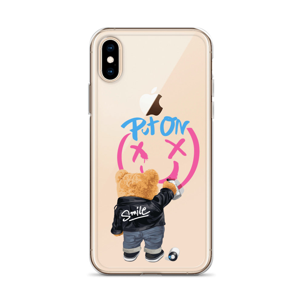 Put on Smile Bear Street Clear Case for iPhone®