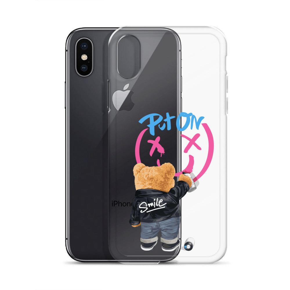 Put on Smile Bear Street Clear Case for iPhone®