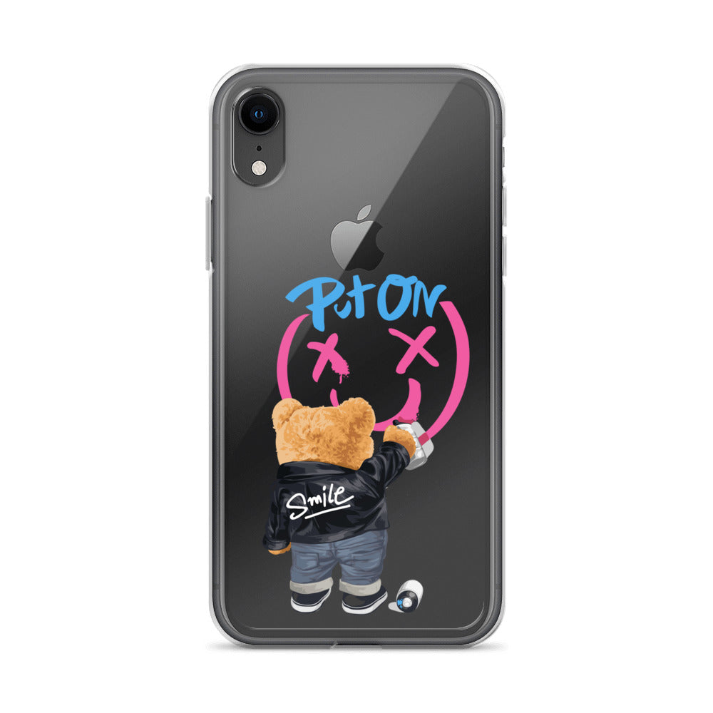 Put on Smile Bear Street Clear Case for iPhone®