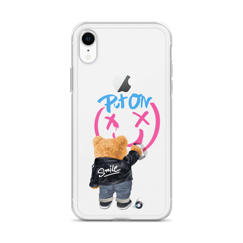 Put on Smile Bear Street Clear Case for iPhone®