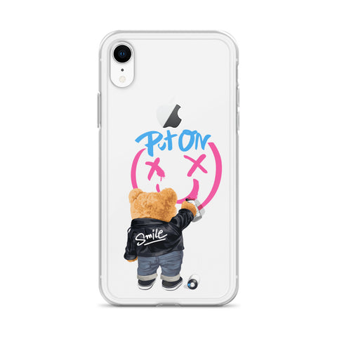 Put on Smile Bear Street Clear Case for iPhone®