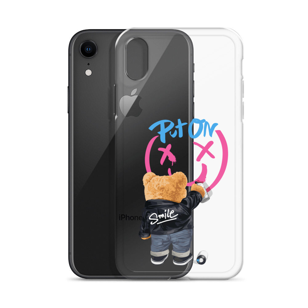 Put on Smile Bear Street Clear Case for iPhone®