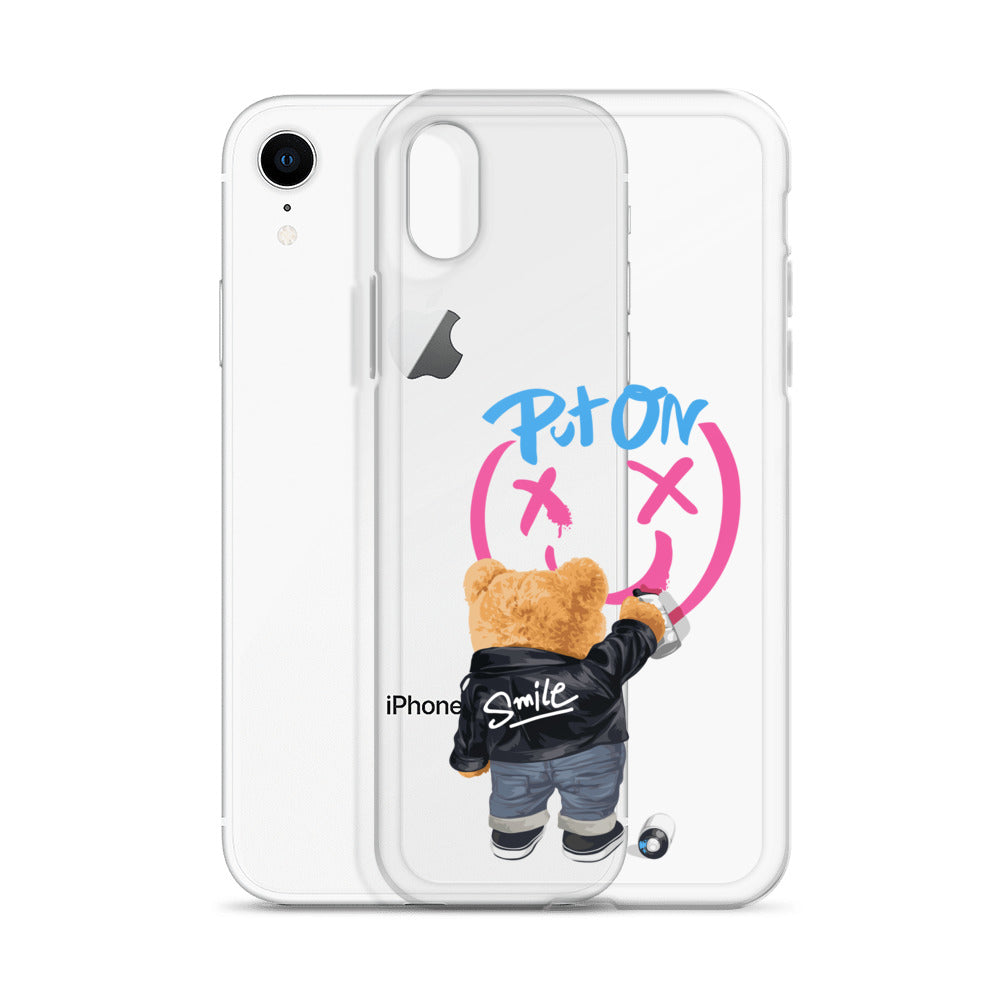 Put on Smile Bear Street Clear Case for iPhone®