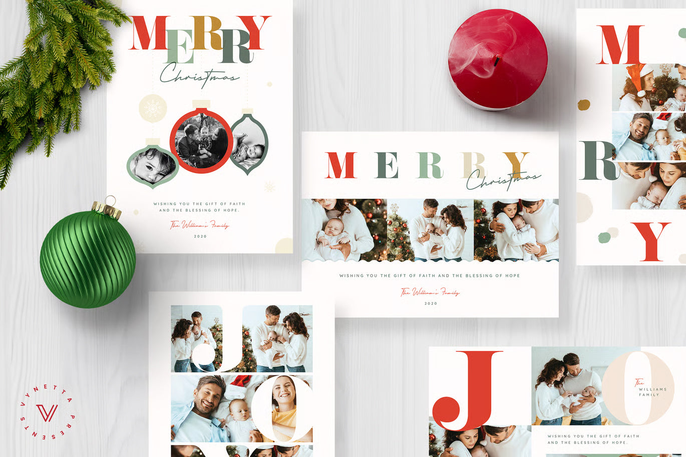 Colourful Typography Christmas Standard Postcard 4x6