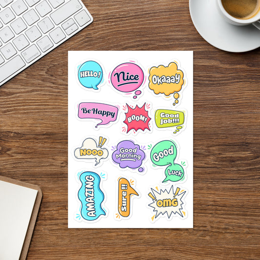 Comic Speech Bubble Sticker sheet