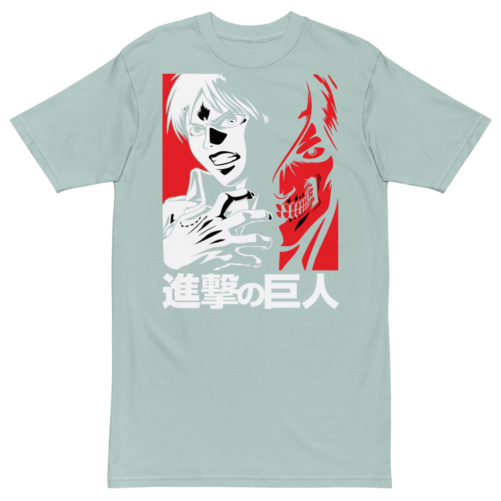 Attack On Titan Anime Men's Premium Heavyweight Tee | Cotton Heritage MC1086