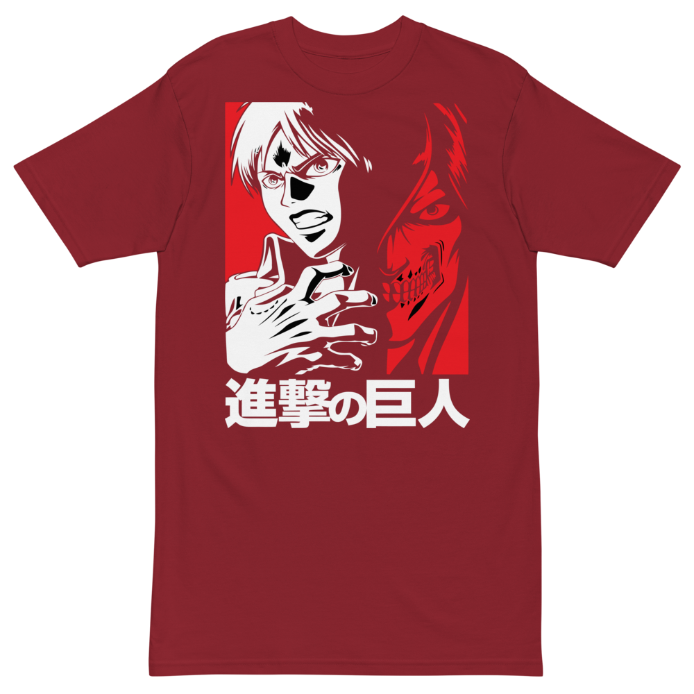 Attack On Titan Anime Men's Premium Heavyweight Tee | Cotton Heritage MC1086