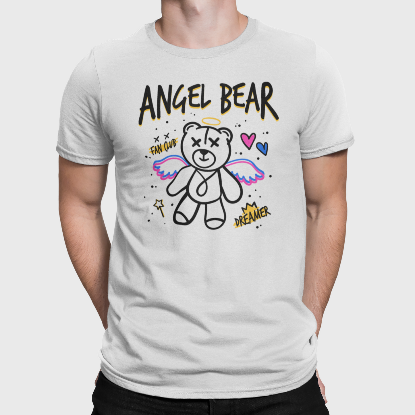 Angel Bear Fan Club Dreamer Men's Premium Heavyweight Tee Cotton Heritage MC1086