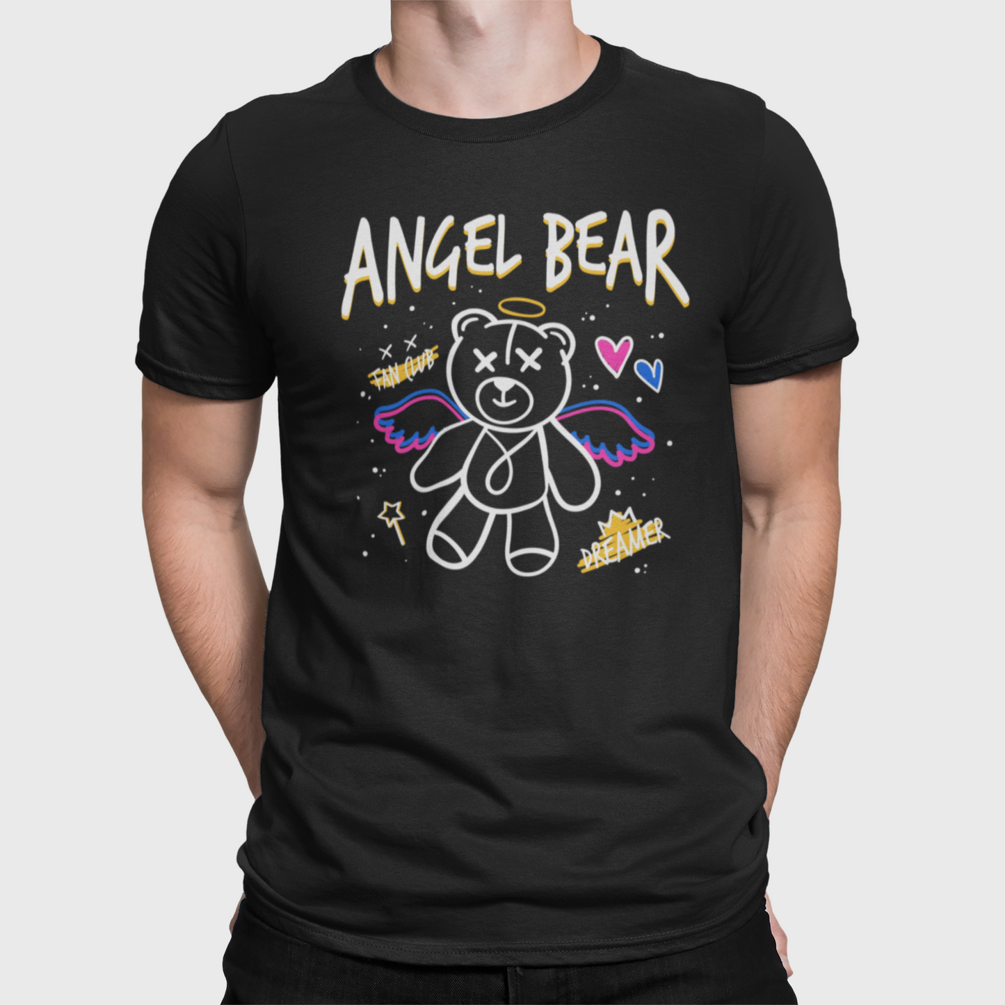 Angel Bear Fan Club Dreamer Men's Premium Heavyweight Tee Cotton Heritage MC1086