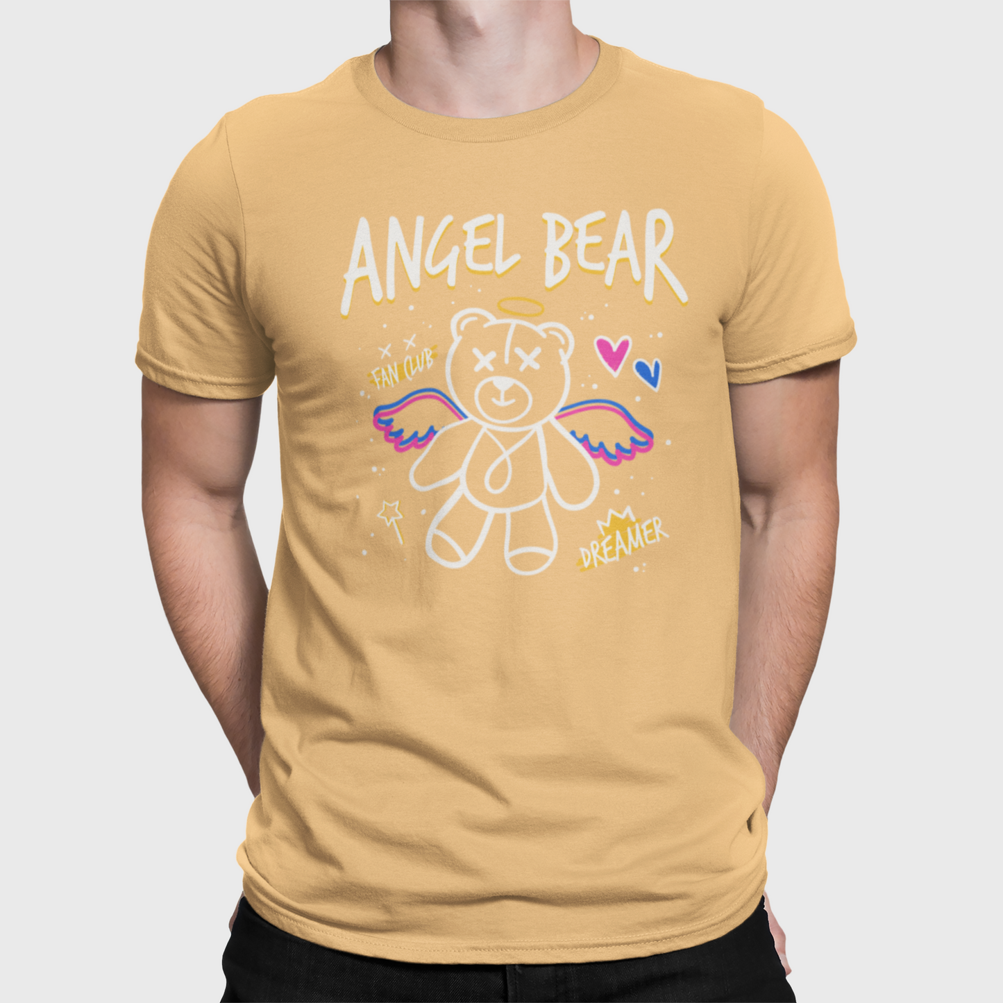 Angel Bear Fan Club Dreamer Men's Premium Heavyweight Tee Cotton Heritage MC1086