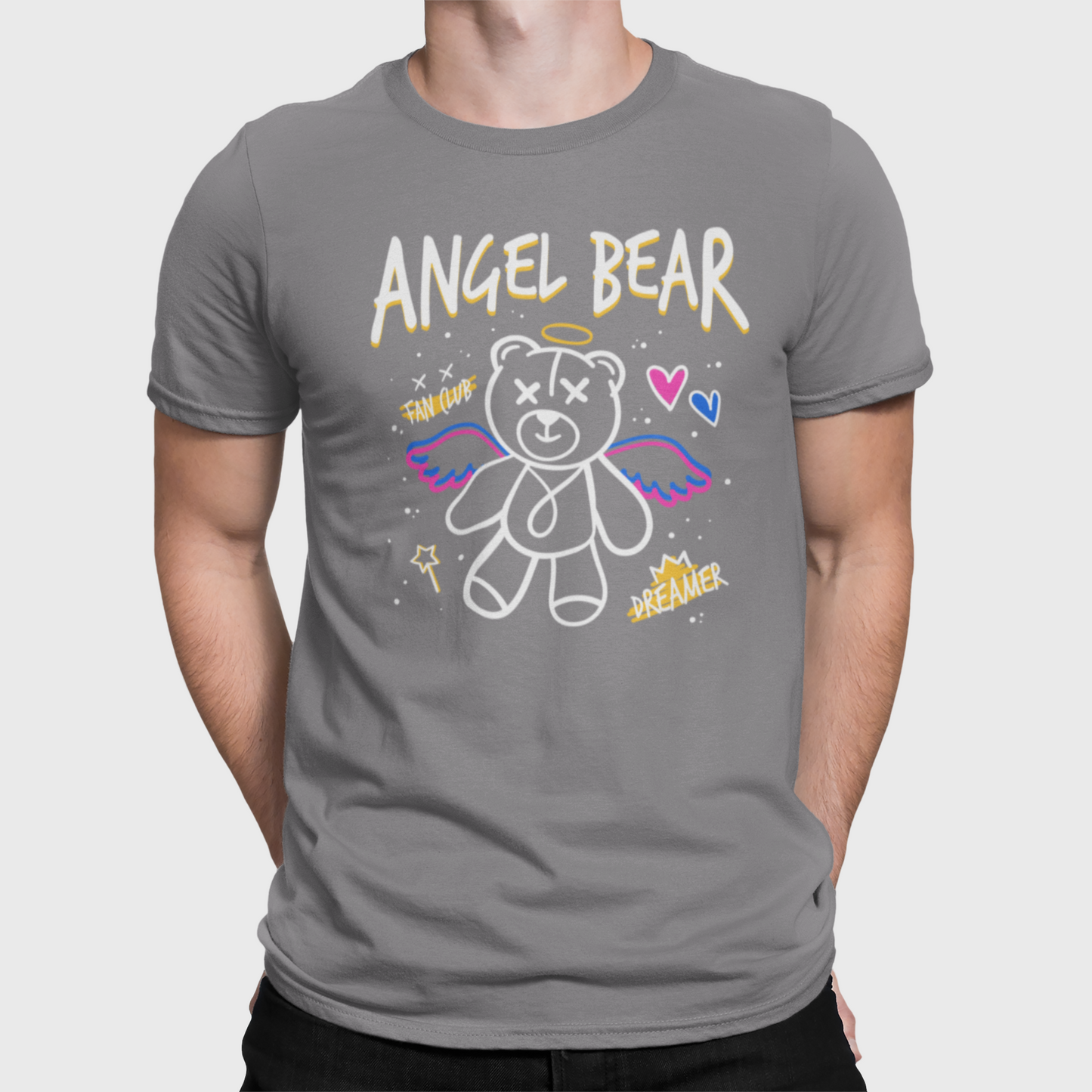 Angel Bear Fan Club Dreamer Men's Premium Heavyweight Tee Cotton Heritage MC1086