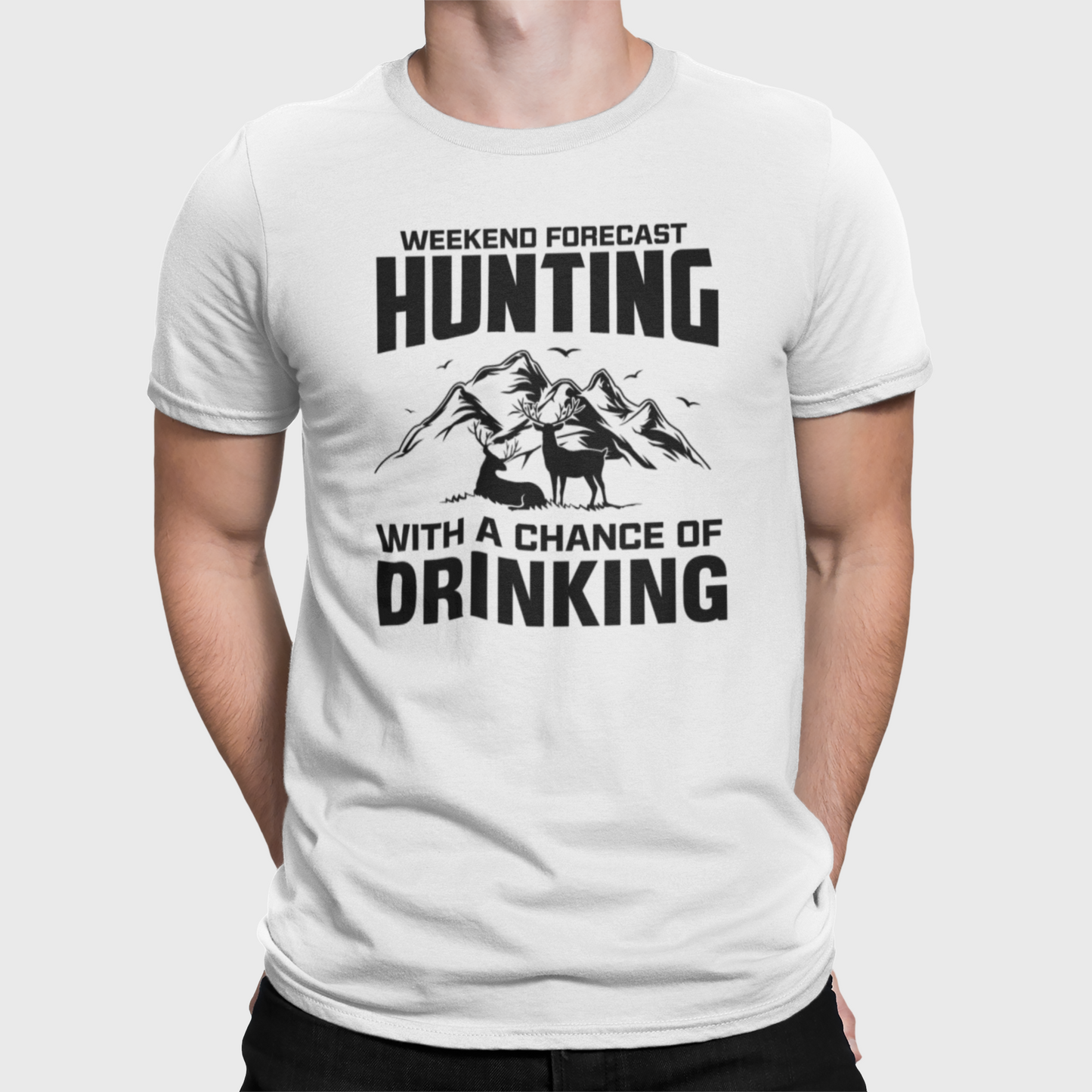 Weekend Forecast Hunting Men's Premium Heavyweight Tee Cotton Heritage MC1086