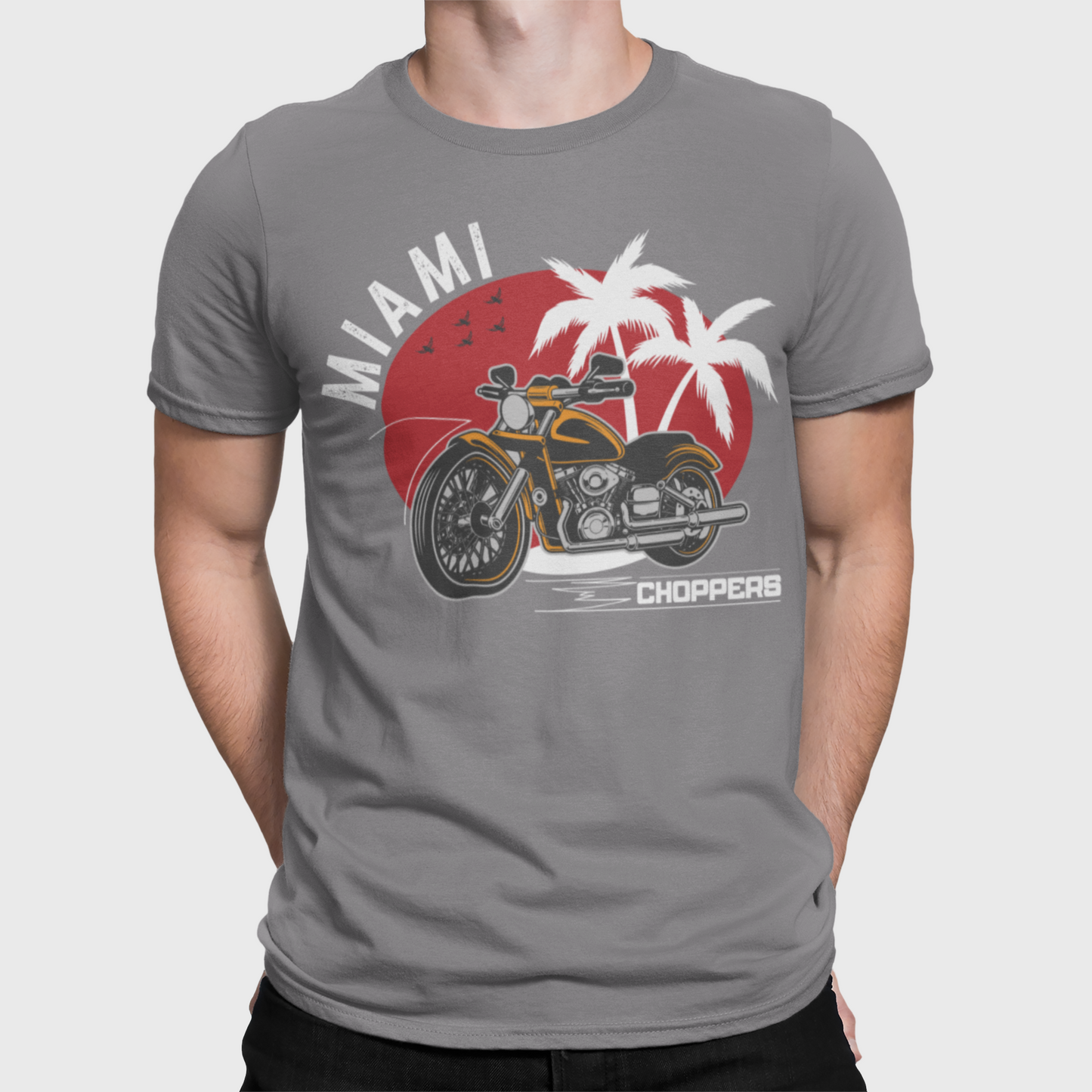 Miami Bike Choppers Men's Premium Heavyweight Tee Cotton Heritage MC1086