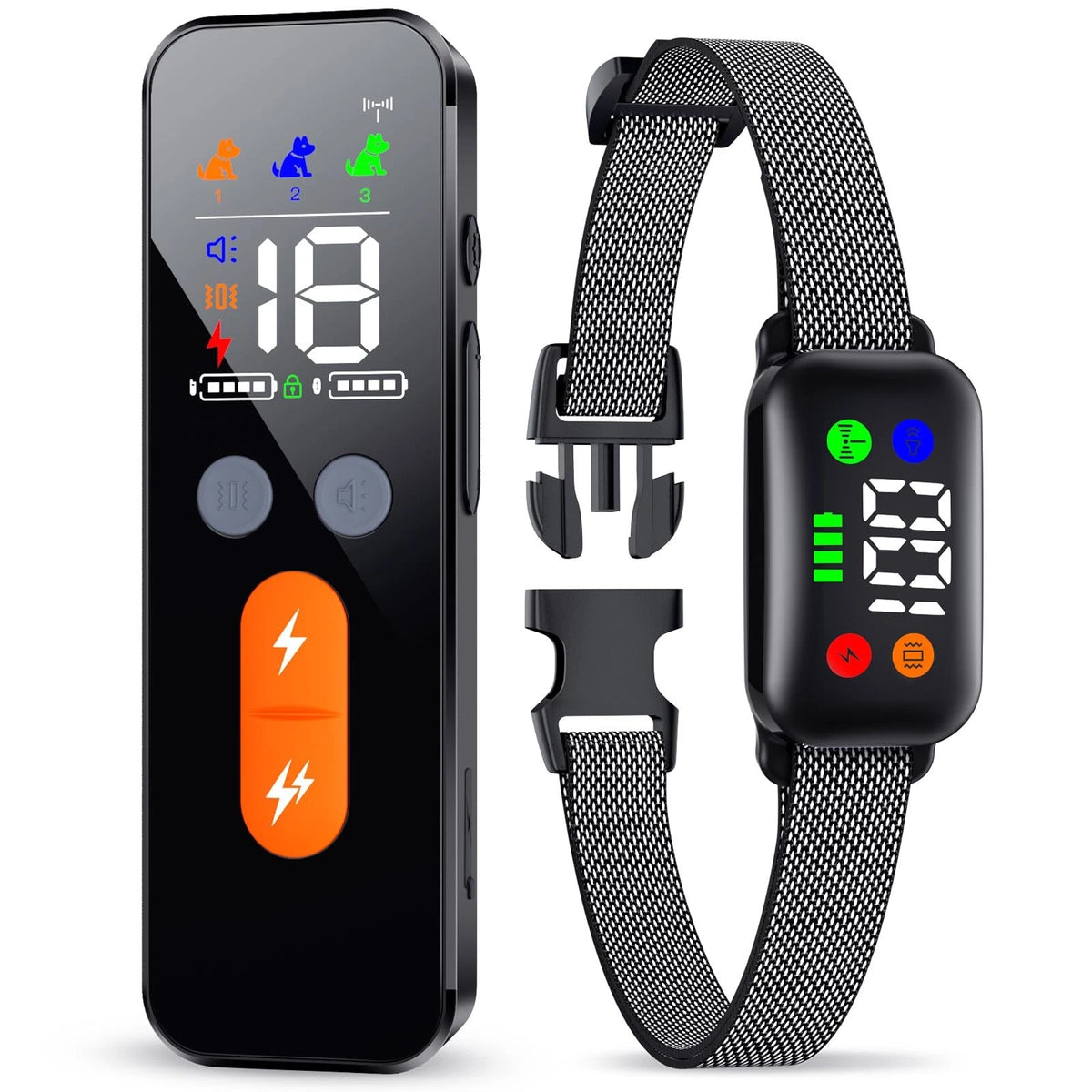 Dog Training Collar, Shock Collar with Remote Control for Large, Black