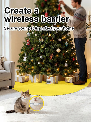 Wireless Cat Barrier - Rechargeable Indoor Barrier with 6 Adjustable Range Ra...