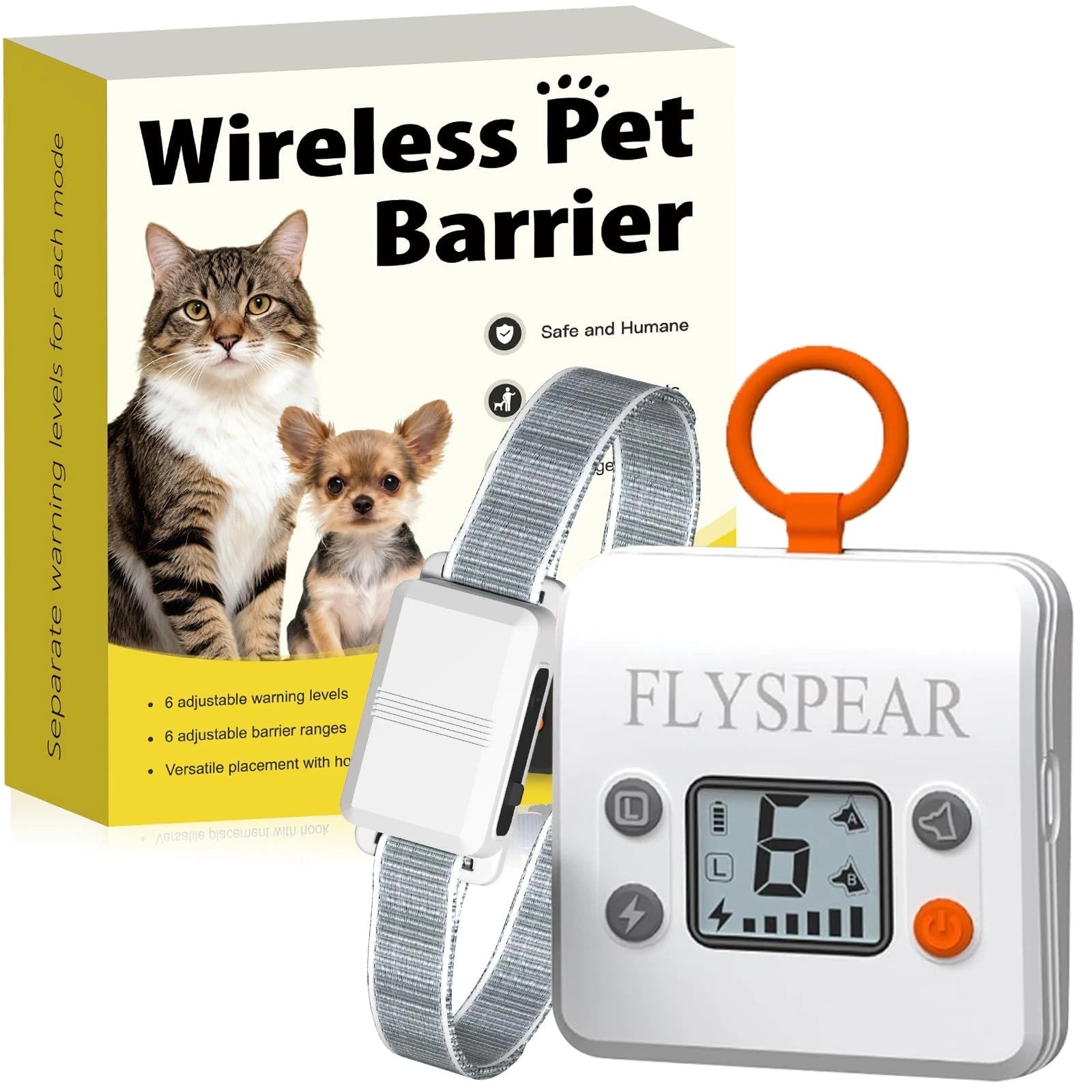 Wireless Cat Barrier - Rechargeable Indoor Barrier with 6 Adjustable Range Ra...