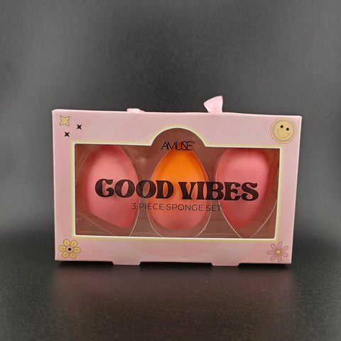 Amuse Good Vibes 3 Pcs Sponge Set Face Sponge