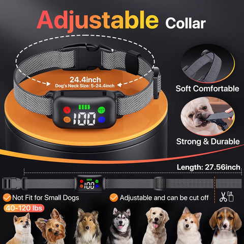 Dog Training Collar, Shock Collar with Remote Control for Large, Black
