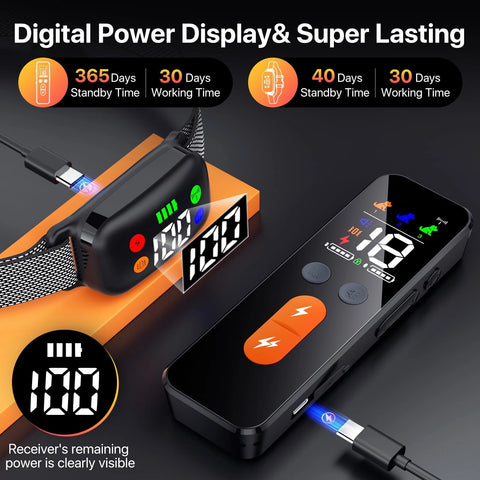 Dog Training Collar, Shock Collar with Remote Control for Large, Black