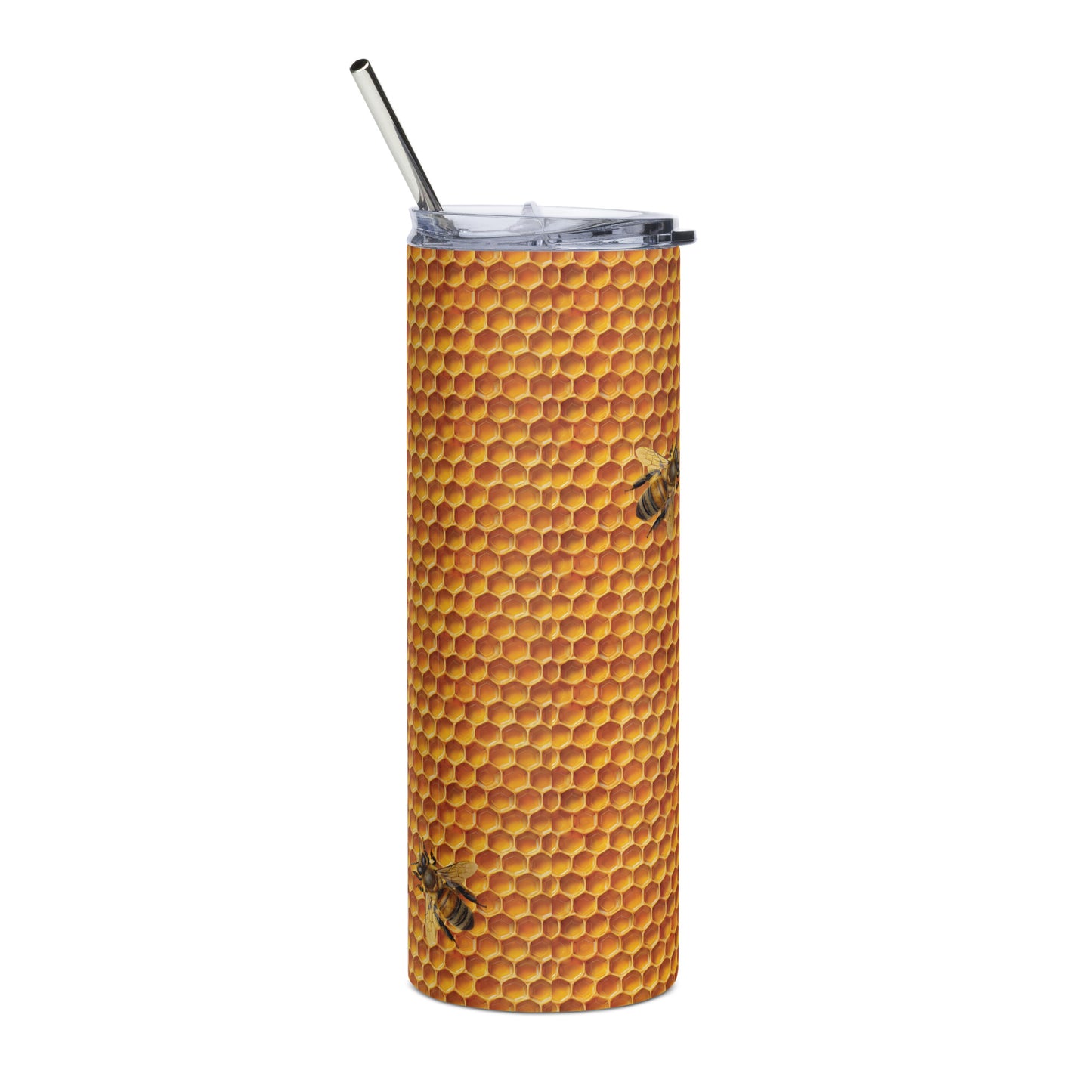 Honeycomb and honeybee Stainless steel Skinny tumbler