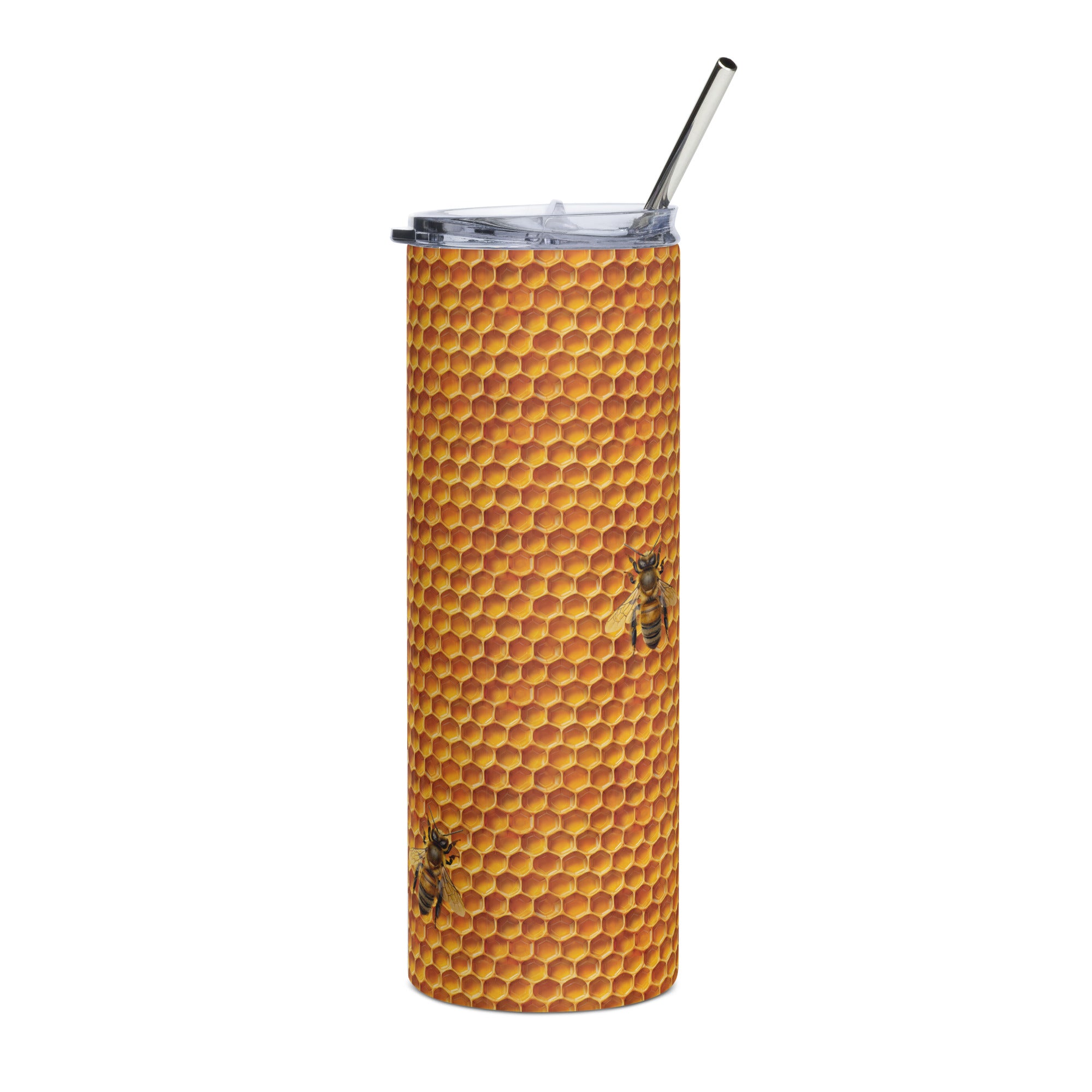 Honeycomb and honeybee Stainless steel Skinny tumbler