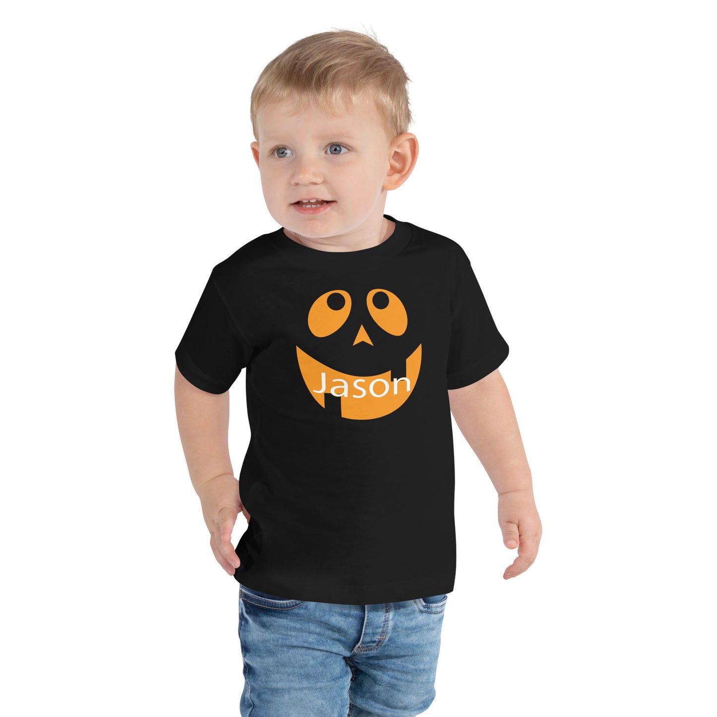 Jack-o'-Lantern Personalized Toddler Short Sleeve Tee