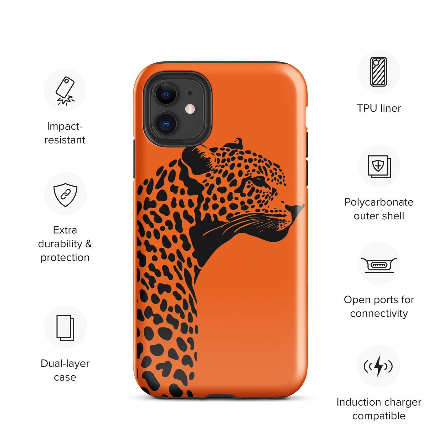 Orange Leopard Tough Case for iPhone®