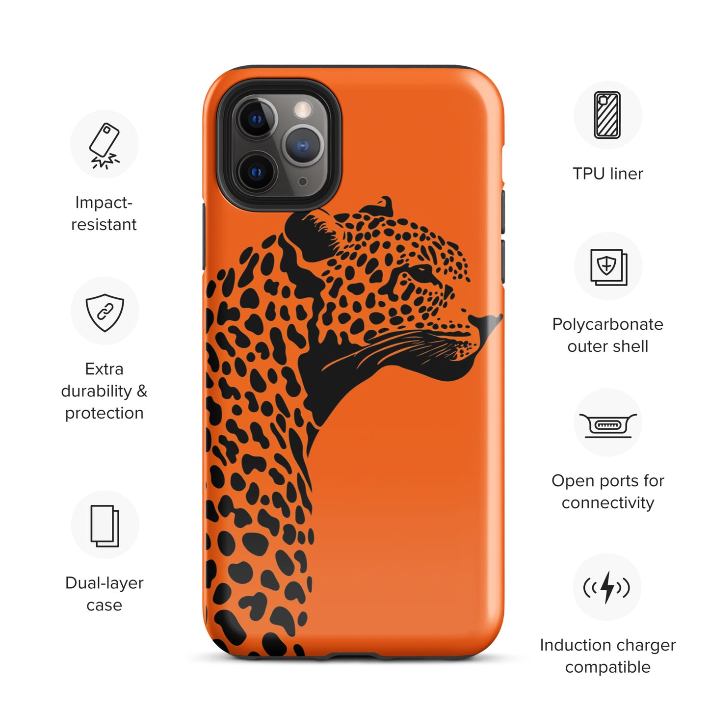 Orange Leopard Tough Case for iPhone®