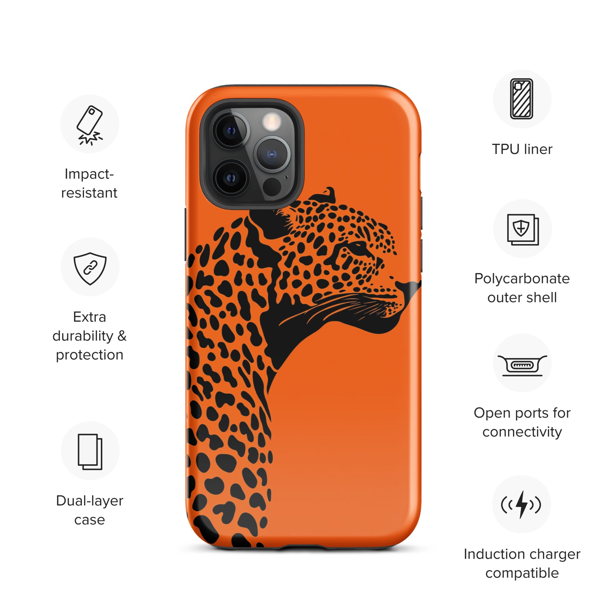 Orange Leopard Tough Case for iPhone®