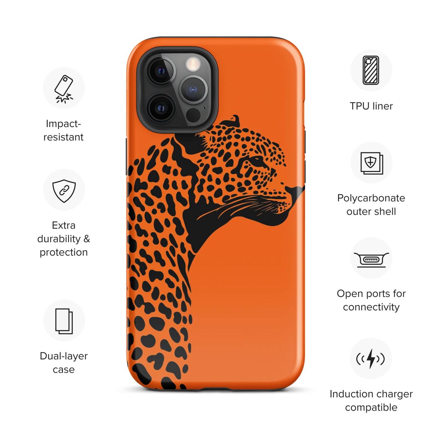 Orange Leopard Tough Case for iPhone®