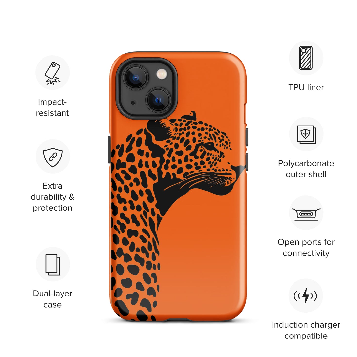 Orange Leopard Tough Case for iPhone®