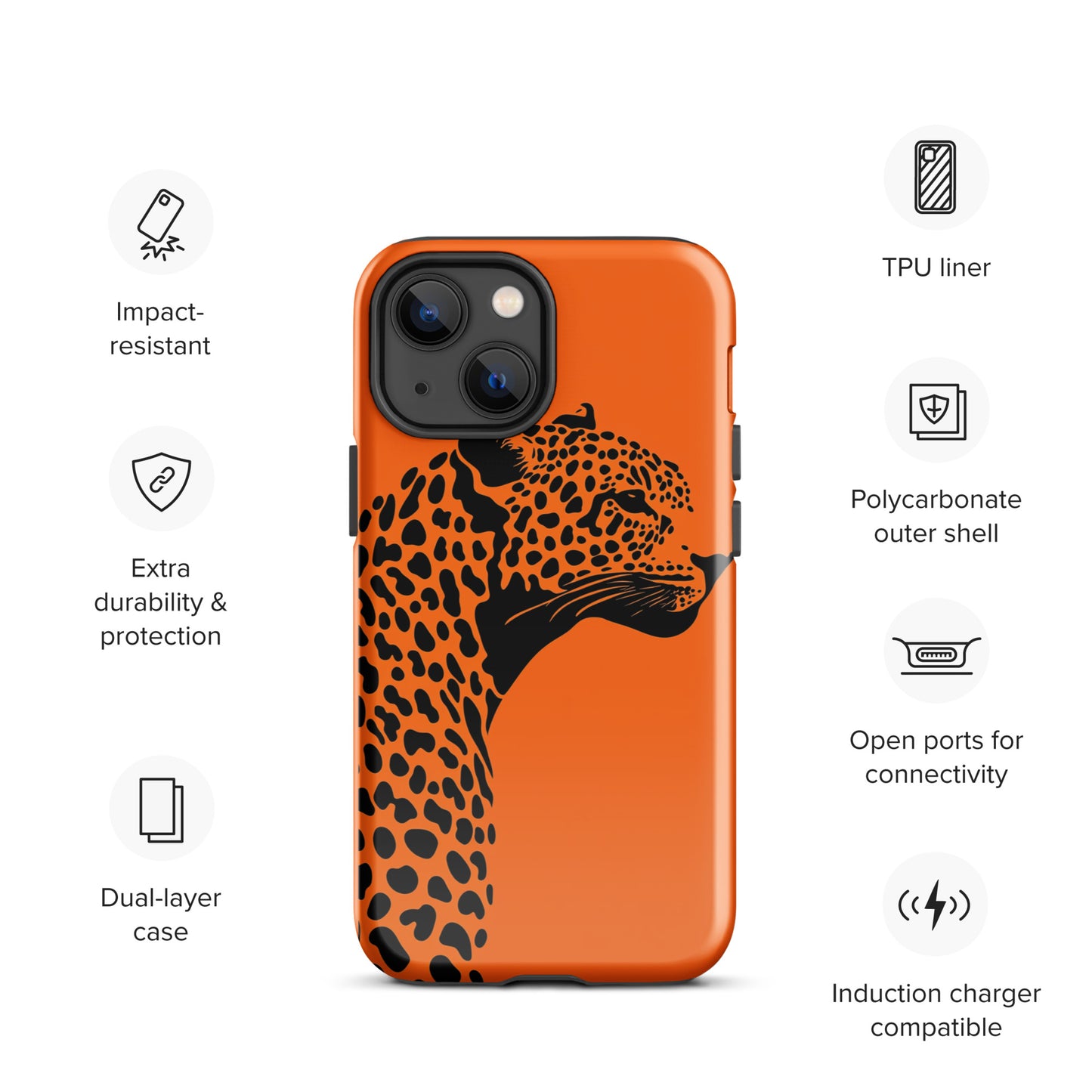 Orange Leopard Tough Case for iPhone®