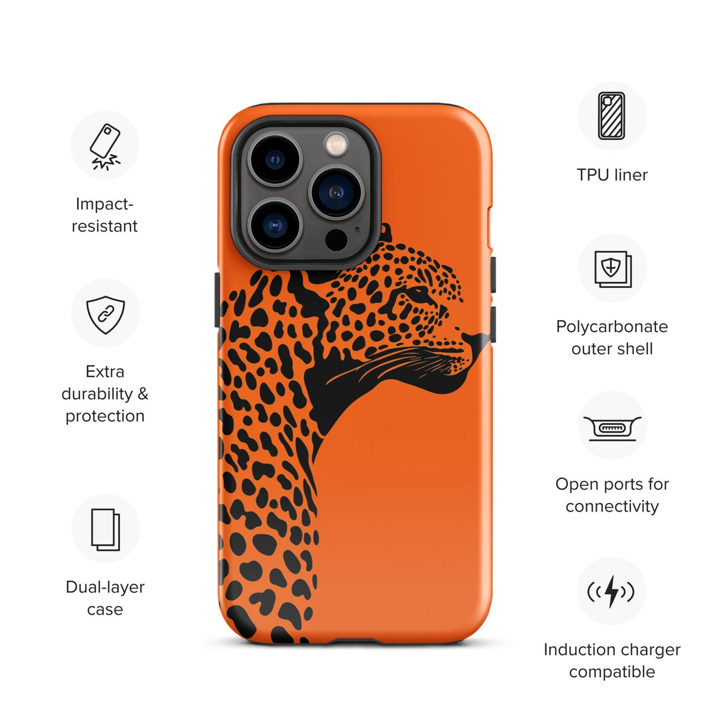 Orange Leopard Tough Case for iPhone®