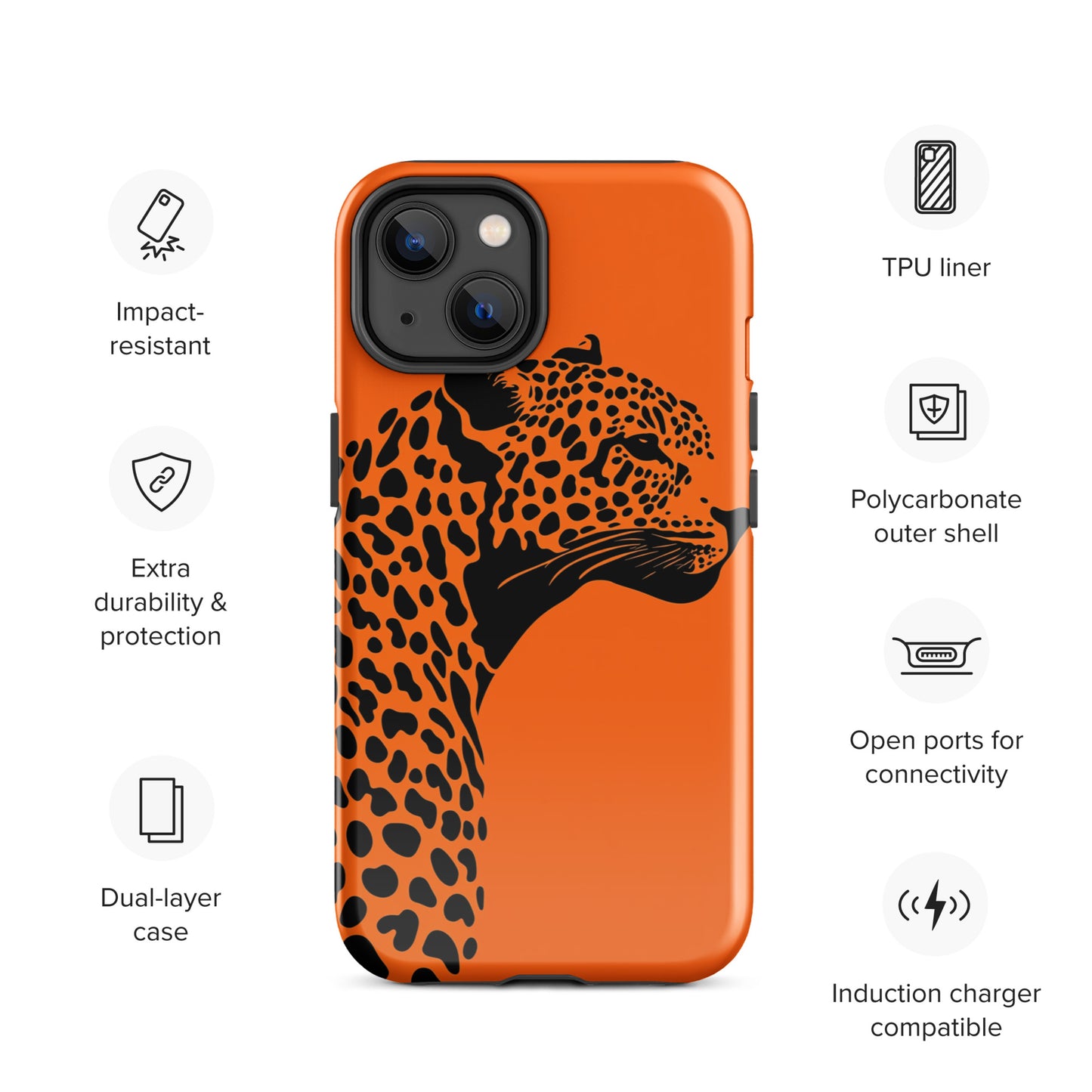 Orange Leopard Tough Case for iPhone®