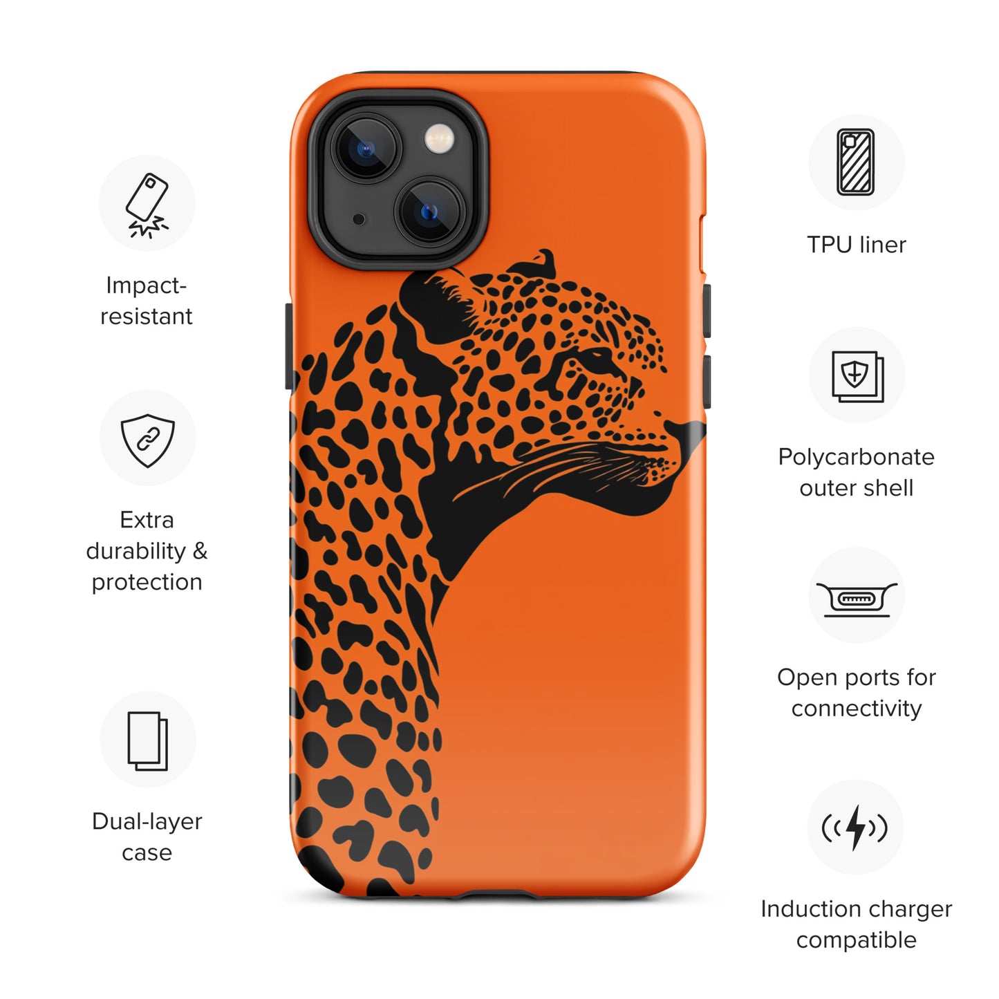 Orange Leopard Tough Case for iPhone®