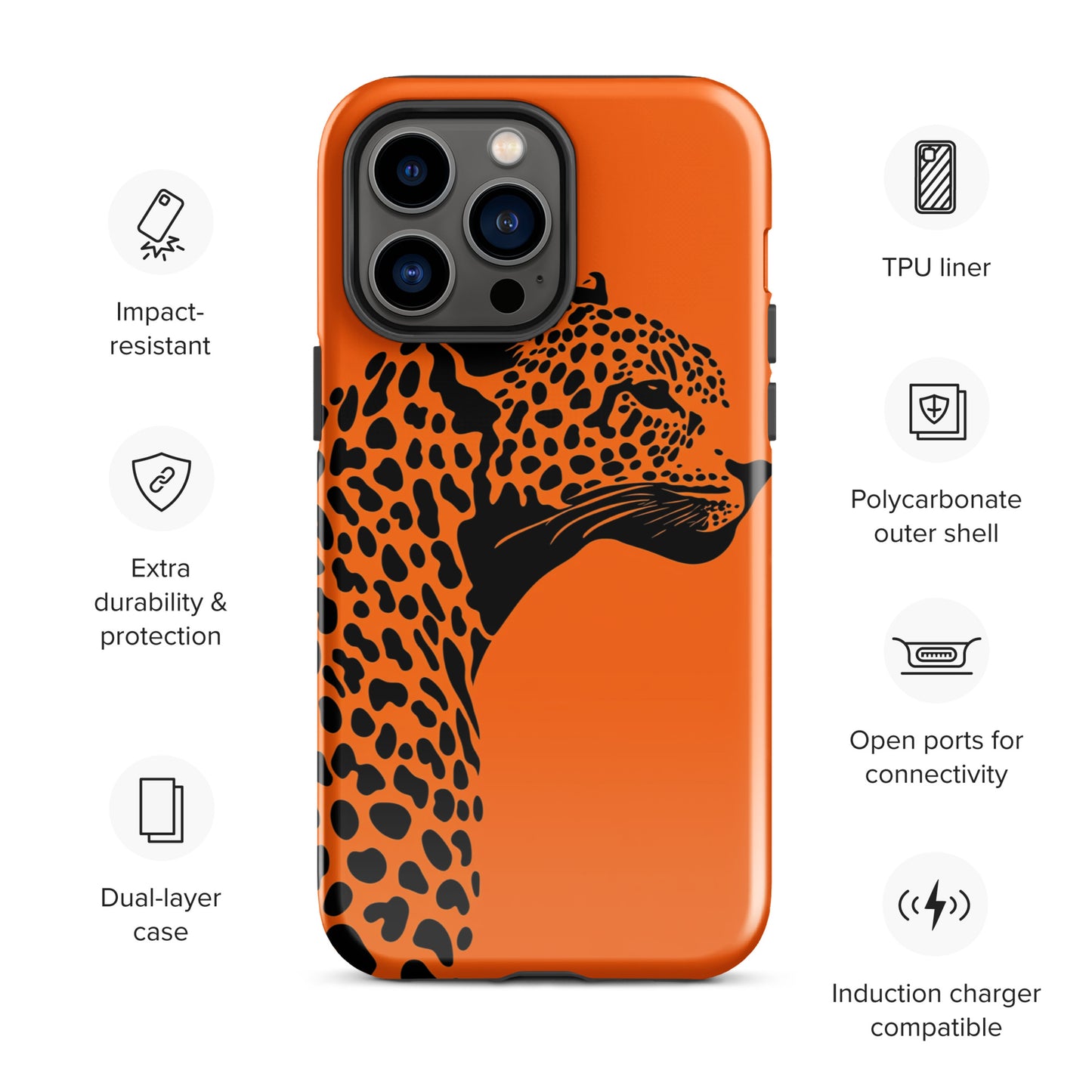 Orange Leopard Tough Case for iPhone®