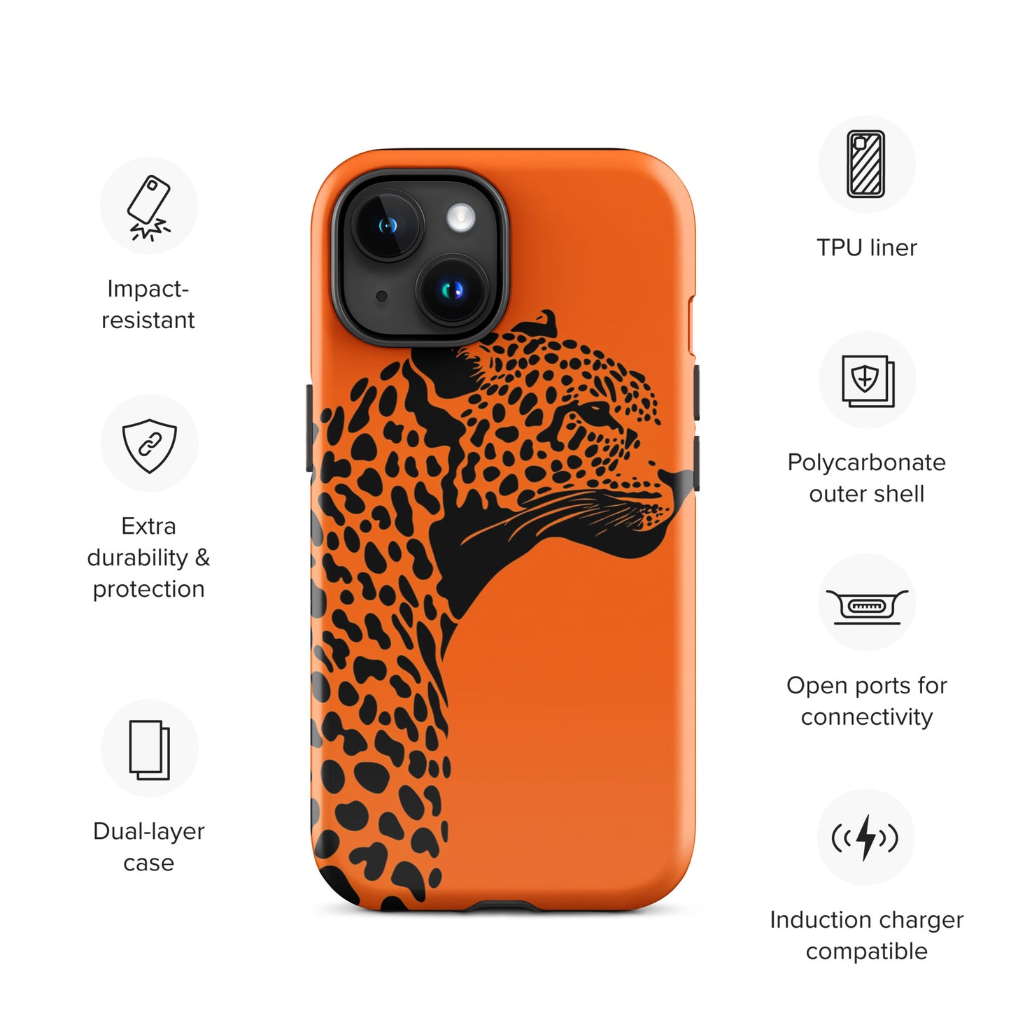 Orange Leopard Tough Case for iPhone®