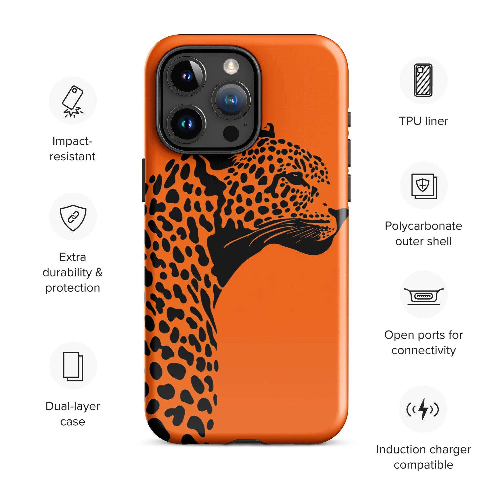 Orange Leopard Tough Case for iPhone®