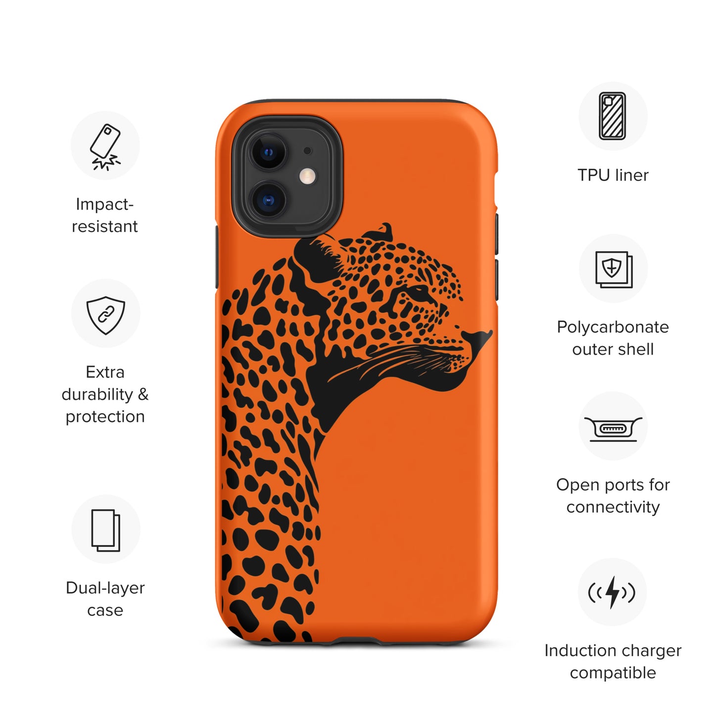 Orange Leopard Tough Case for iPhone®