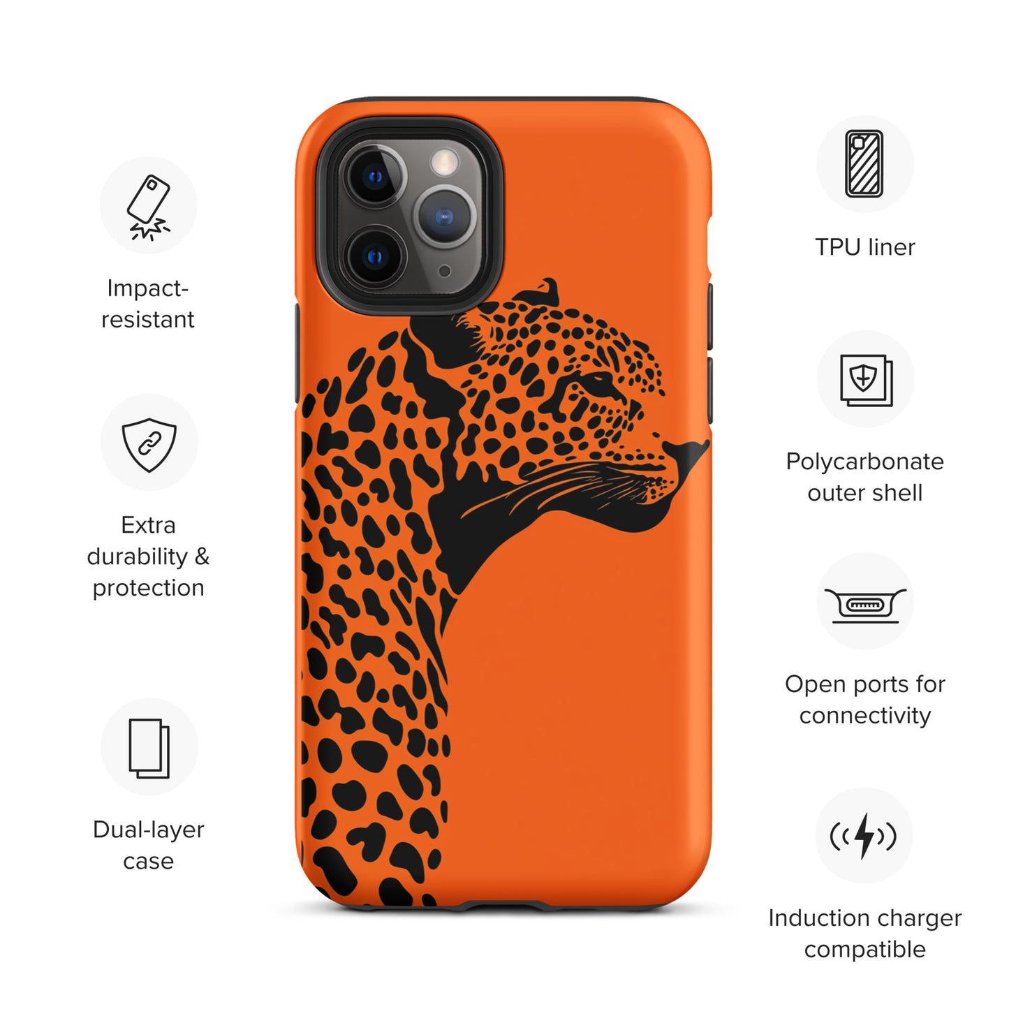 Orange Leopard Tough Case for iPhone®